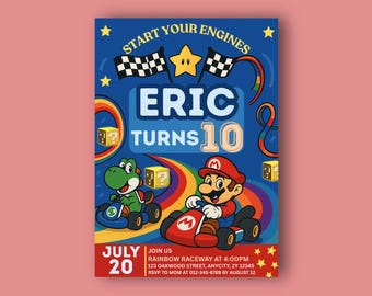 Mario Kart Birthday Invitation | Editable Racing Party Invite (Digital Download)