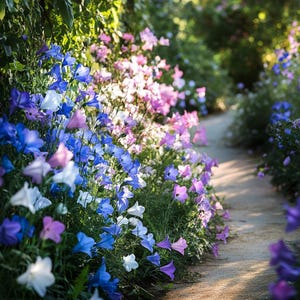 Gemischte Farbe Glockenblumensamen | 50/100/200 Samen | Bauerngarten Staude | Lebendige Campanula Blooms für Borders & Beets