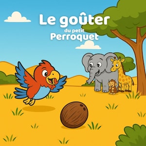 Livre enfant 2-5 ans - Histoire d'entraide avec animaux - Le goûter du petit perroquet (album illustré)