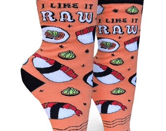 I Like It Raw Womens Crew Socks