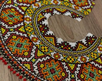 Hutsul kriza with beads - traditional Ukrainian handmade decoration