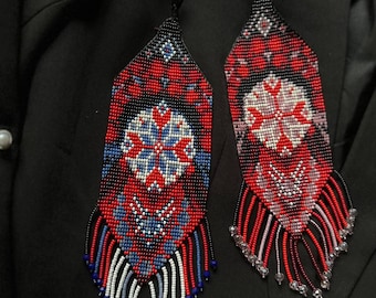 Cotillion made of human beads, brooch made of beads, handmade