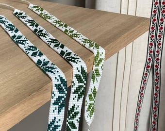 Gerdan-stitch “Leaves of Polissya” – delicate Ukrainian decoration with handmade beads