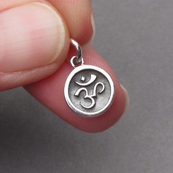 Sterling Silver Ohm Charm, Bangle Bracelet Charm, Yoga Charm, Ohm Necklace Pendant, Yoga Jewelry, Earring Charm, Meditation Charm