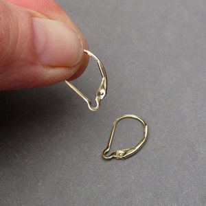 May include: Two gold-toned earring hooks. The hooks are made of metal and have a simple design.