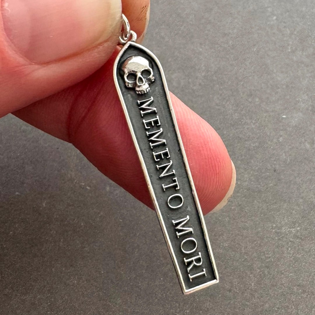 Sterling Silver Mori Memento Skull Necklace Charm, Gothic Halloween ...