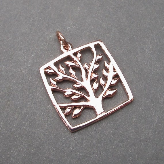 Rose Gold Tree of Life Necklace Charm, Family Tree of Life Necklace  Pendant, Gift for Mother Grandmother, Mother's Day Gift