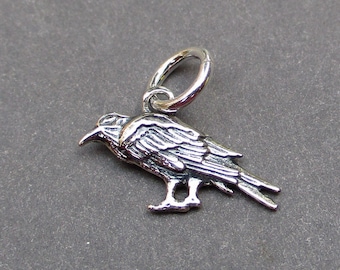 Sterling Silber Rabe Vogel Anhänger für Halsketten, Armbänder und Ohrringe, Halloween Gothic Halsketten-Anhänger, Vogel Schmuck, Schmuck finden