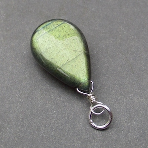 Grote sterlingzilveren draadgewikkelde labradoriet ketting edelsteen hanger, labradoriet sieraden, chakra edelsteen bedel, cadeau voor haar hem