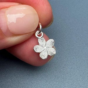Tiny Sterling Silver Flower Charm for Necklace, Bracelets, Anklets and Earrings, Necklace Pendant, Gift Under 10 for Garden Flower Lover