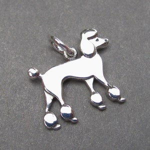 Standard Poodle Sterling Silver Necklace Charm, Necklace Pendant, Bracelet Charm, Dog Pet Jewelry, Pet Memorial Remembrance