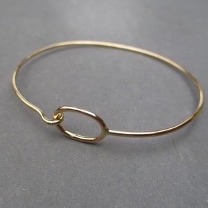 Gold Bronze Bangle Charm Bracelet, Gift for Her, Personalized Charm Bracelet, Gift for Mom, Gift Under 20