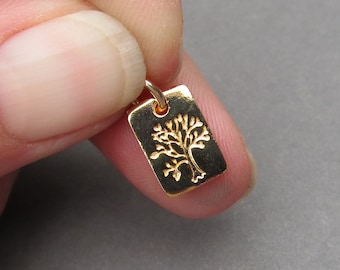 Gold Tree of Life Charm Pendant for Necklaces, Bracelets and Earrings, Family Tree Jewelry, Mother's Day Gift