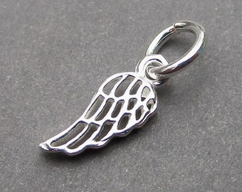 Dije pequeño de ala de ángel en plata de ley, colgante conmemorativo para mascotas, dije de pérdida de un ser querido, dije de espíritu elevado