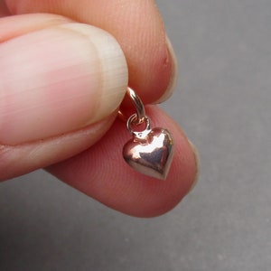 Charm coeur en or rose 6 mm pour colliers, bracelets et boucles d&#39;oreilles, cadeau de Saint-Valentin, breloque amour, cadeau pour sa petite amie femme