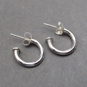 1/2 inch Sterling Silver Hoop Earrings, Interchangeable Charm Hoop Charm Earrings, Gift for Mom, Gift for Her Under 20