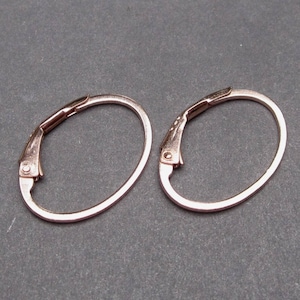 Rose Gold Hoop Leverback Earrings, Jewelry Making Supplies Findings, Hoop Earrings for Interchangeable Charms, Everyday Earrings