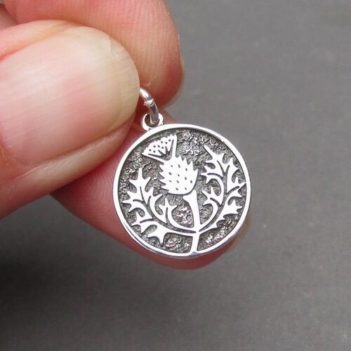 Scottish Thistle Flower Charm Bracelet Pendant Necklace Etsy