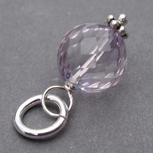 Light Amethyst Purple Birthstone Bracelet Charm, Necklace Pendant, June Birthstone Jewelry, Gift for Her, Jewelry Making Supply