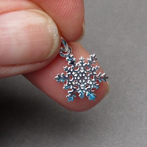 Sterling Silver Snowflake Necklace Charm, Bracelet Charm, Snowflake Necklace Pendant, Earring Charm