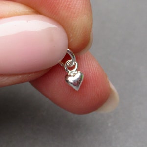 4 mm Herz Anhänger, 925 Sterling Silber Herz Anhänger, Armband Ohrring Fußkettchen Charm, Herz Schmuck, Geschenk für Mama Freundin