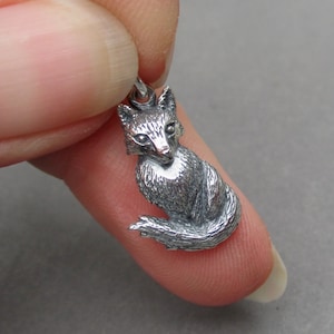 Sterling Silver Fox Necklace Charm, Necklace Pendant, Bracelet Earring Good Luck Charm, Fox Jewelry, Wild Animal Lover