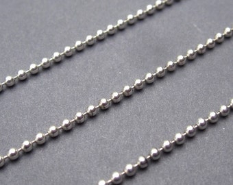 Collar de cadena de bolas de plata de ley para dijes y colgantes