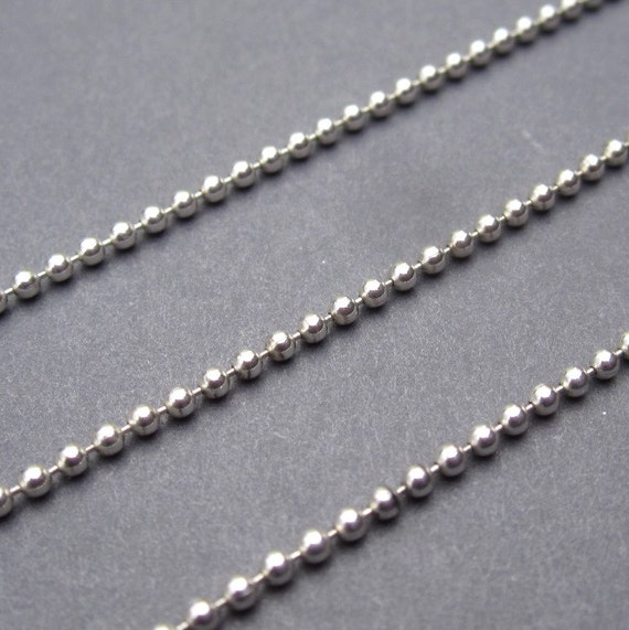 Bracelet Cable Chain with 3mm Ball Chain- All Sizes Sterling Silver Chain Necklace Anklet