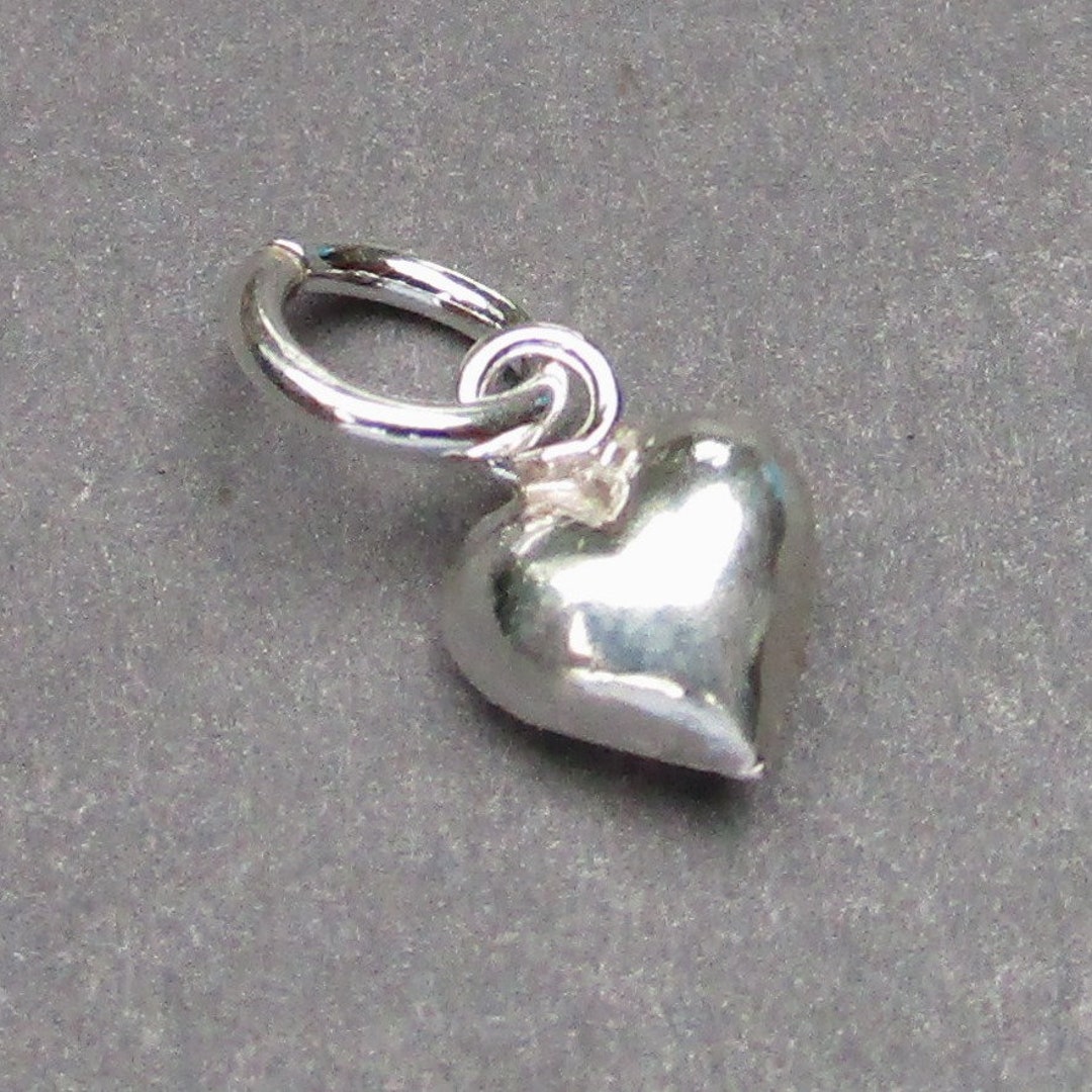 Small Sterling Silver Heart Charm Earring Charm Gift for - Etsy