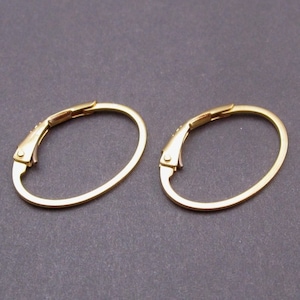 Gold Oval Lever Back Ohrringe, Gold Vermeil Hoop Ohrringe, Schmuckzubehör, Geschenk für Sie