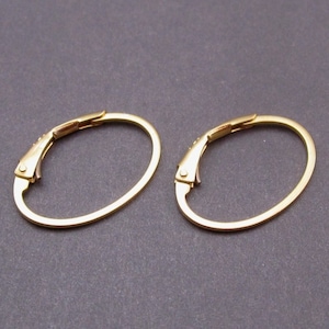 Gold Interchangeable Hoop Earrings, Lever back earrings, Gold Vermeil Hoop Earrings, Gold Leverback Earrings