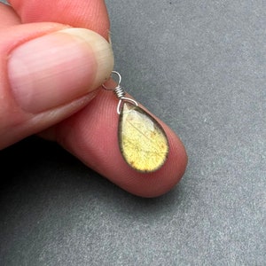 Labradorite Gemstone Necklace Charm, Chakra Sterling Silver Necklace Pendant, Labrdorite Jewelry, Gift for Him Her