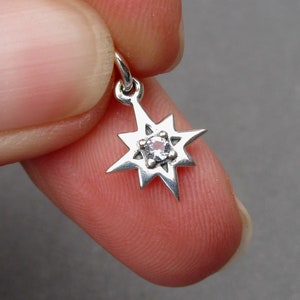 Sterlingzilveren Poolster-bedel voor kettingen, armbanden en oorbellen, Celestial Star-sieraden, cadeau voor onder de 20