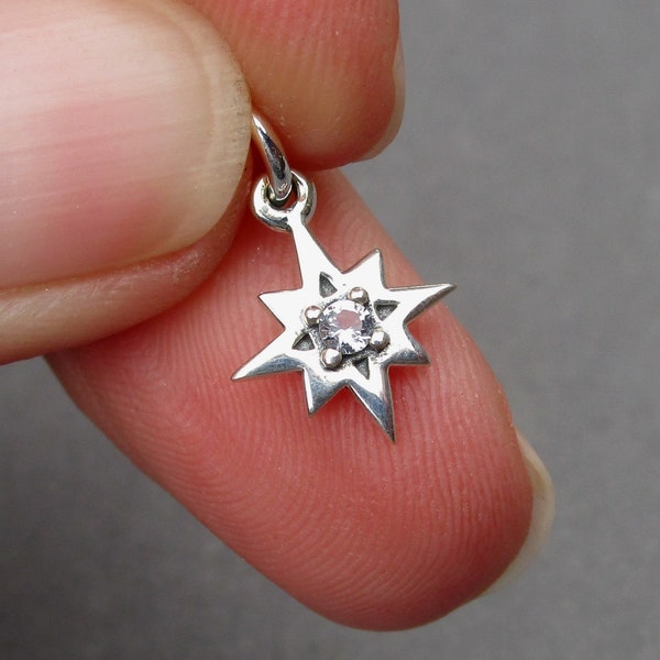 Sterling Silver North Star Necklace Charm, Necklace Pendant, Charm for Bracelet, Celestial Star Jewelry