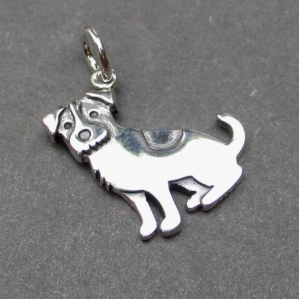 Jack Russell Terrier Sterling Silver Dog Necklace Charm, Dog Necklace Pendant, Dog Jewelry, Charm for Bracelet, Pet Charm