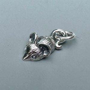 Sterling Silver Mouse Charm for Bracelets, Earrings and Necklaces, Gift for Pet Mouse Lover