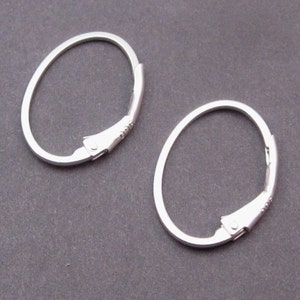 1 Pair Endless Oval Leverback Earring Hooks Earring Component in Sterling  Silver or 14K Gold Filled 