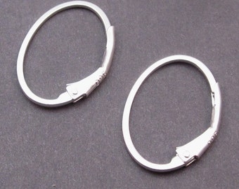 Sterling Silver Leverback Earrings, Sterling Silver Interchangeable Oval Hoop Earrings, Silver Lever Back Hoop Earrings, Charm Earrings