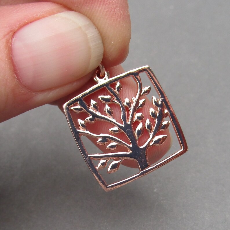 Large Rose Gold Family Tree of Life Necklace Pendant Charm - Etsy