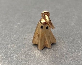 Gold Ghost Necklace Charm Pendant, Halloween Jewelry Findings