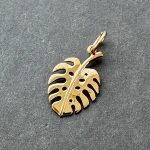 Gold Monstera Leaf Charm for Bracelets and Necklaces, Gift for Garden Lover, Necklace Pendant, Gift for Plant Lover, Nature Charm