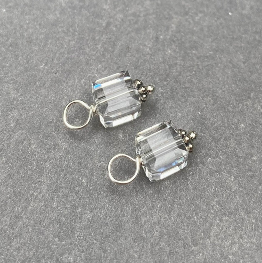 Clear Crystal 6mm Cube Birthstone Charms Necklace Charms - Etsy