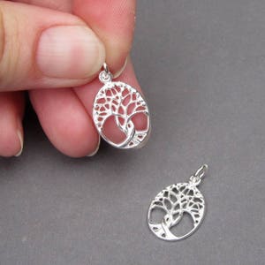 Tree of Life Sterling Silver Necklace Bracelet Charm, Family Tree Necklace Pendant, Mother&#39;s Day Gift for Mom Grandmother under 15