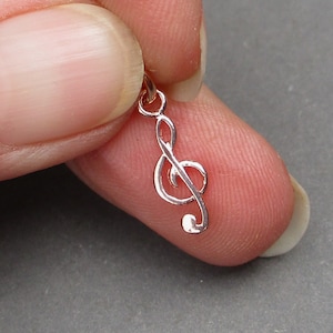 Rose Gold Treble Clef Charm, Necklace Music Charm, Band Charm, Musical Note Bracelet Charm, Music Jewelry