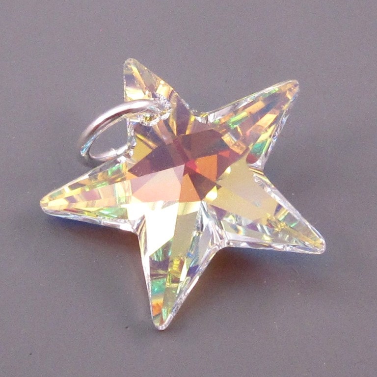 Crystal Star AB Necklace Charm Star Necklace Pendant - Etsy