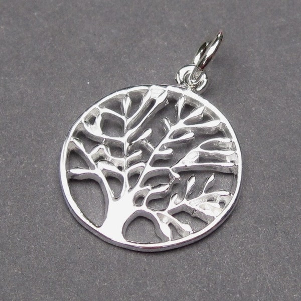 Sterling Silver Tree of Life Charm, Sterling Silver Tree of Life Necklace Pendant, Bracelet Charm, Family Tree Jewelry, Gift for Mother Mom