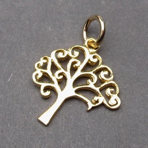 Dije de collar con árbol de la vida dorado, dije de pulsera, colgante de collar, material para hacer joyas, regalo para madre o abuela menores de 10 años.