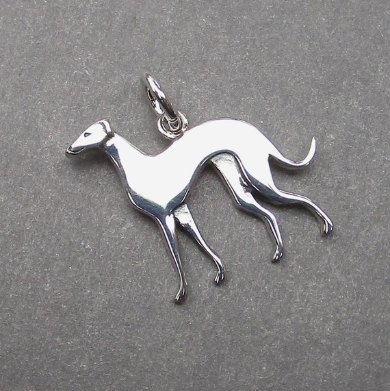 Dog Breed - Greyhound Charm Sterling Silver - Made in the USA Dog Breed - Greyhound Charm Sterling Silver - Made in the USA