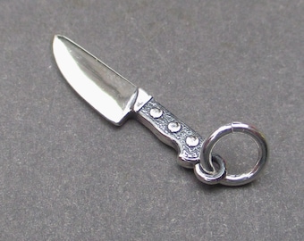 3D Sterling Silver Chef's Knife Charm Pendant, Gift for Cook Chef Culinary Student