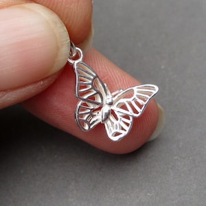 Sterling Silver Butterfly Charm for Necklaces and Bracelets, Insect Jewelry